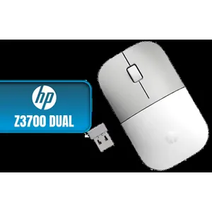 HP Z3700 Dual Ceramic White Mouse, Bluetooth 5.0, USB-A dongle, 2.4 GHz Wireless Connection, Multi-Surface Tracking, Silent clicks, Up to 1600 dpi, 16-Month Battery Life, 50g, Ceramic White / 171D8AA