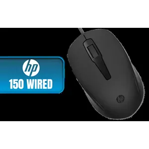 HP 150 Wired Mouse Black / Up to 1600 dpi / 3 buttons