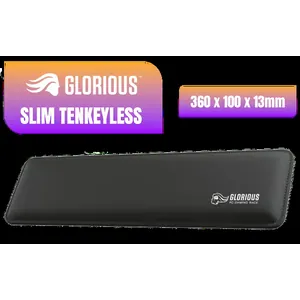 Glorious Gaming Wrist Pad/Rest - Slim TENKEYLESS - Black - Mechanical Keyboards,Stitched Edges,Ergonomic | 14x4 inches | 0.7in/17mm Thick (GSW-87) Slim TENKEYLESS (Black)