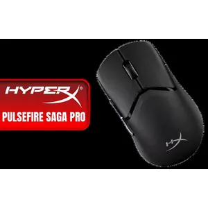 HyperX Pulsefire Saga Pro Wireless Gaming Mouse - Black / Up To 26K DPI Customization / True 4k Wireless Polling Rate / HyperX Optical Switches With Low Latency / Dual-Mode 2.4GHz Wireless & Bluetooth Connectivity / NGENUITY Software Control / NVIDIA Reflex Validated