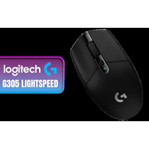 Logitech G305 Lightspeed Wireless Gaming Mouse / Hero 12K Sensor 12,000 max DPI / 6 Programmable Buttons / 250 hours Battery Life / 1ms Wireless Report Rate / 910-005283