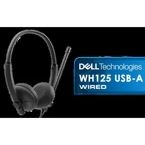 Dell WH125 USB-A Wired Headset / Clear Voice Pickup With Noise Reduction / Adjustable 270° Rotatable Boom Mic / Universal UC Platform Compatibility / Lightweight 125g All-Day Comfort / 520-BBLV