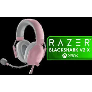 Razer BlackShark V2 X Gaming Headset (XBOX Licensed) – Quartz Pink / 7.1 Surround Sound / 50mm Drivers / Memory Foam Cushion / for PC, PS4, PS5, Switch, Xbox One, Xbox Series X|S, Mobile / 3.5mm Audio Jack