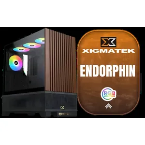 Xigmatek Endorphin WD Mid Tower Gaming Case - Black / Supports Motherboards up to E-ATX / 4 x Pre-Installed ARGB Fans Included / EN42201