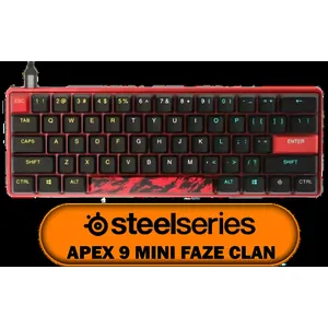 SteelSeries Apex 9 Mini FaZe Clan Edition – HotSwap Optical Mini Keyboard – 60% Compact Design – Optical Switches – RGB Customization – Aluminum Alloy Frame – Double Shot PBT Keycap / 64853