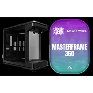 CoolerMaster MasterFrame 360 ATX Gaming Case - Stage Mirror / Supports up to ATX Motherboards / Exposed Front Mirror Display Stage / Dual ARGB Stage Lights Figurines / USB 20Gbps Type-C Premium I/O / 360mm Radiator 430mm GPU Clearance / Fans not Included