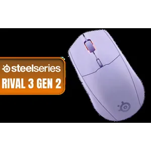 Steelseries Rival 3 Gen 2 Wireless Gaming Mouse - Lavender / True 1-to-1 Tracking / 2.4GHz wireless and Bluetooth / 1.9ms click latency / 62525