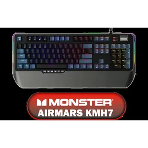 MONSTER Airmars KMH7 USB Mechanical Gaming Keyboard / Full key Without Conflict / Monster Optical Mechanical Axis / Waterproof Protect / Double Color Injection Molded Keycap / AIRMARS-KMH7-KB