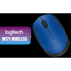Logitech M171 Wireless Mouse - Blue / Optical Tracking / Ambidextrous / PC/Mac/Laptop