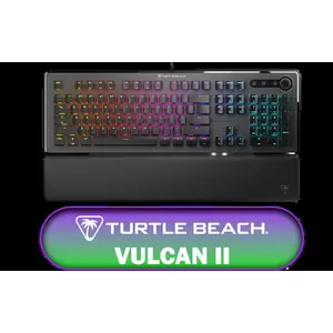 TURTLE BEACH Vulcan II Black Linear US Mechanical Gaming Keyboard – TITAN II Red Switches / Detachable Palm Rest / Easy-Shift [+]™ Technology / Dedicated Media Controls / AIMO™ RGB Illumination / Anti-Ghosting & NKRO / Onboard Profiles
