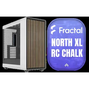 Fractal North XL RC Chalk White TG Clear PC Case / ATX and mATX with rear-facing connectors, Mini-ITX Motherboard Compatibility / 3x Included Aspect 140 mm fans / Tempered Glass / FD-C-NOR1X-06