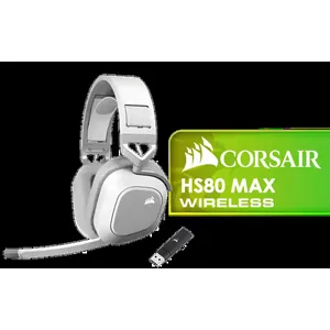 Corsair HS80 MAX WIRELESS Multiplatform Gaming Headset with Bluetooth - Dolby Atmos - Broadcast Quality Microphone - iCUE Compatible - PC, Mac, PS5, PS4, Mobile - White