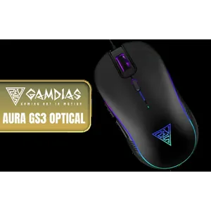 Gamdias AURA GS3 Optical Gaming Mouse / Multi-Color Lighting / 6 Multi-functional Keys / 3600-DPI Optical Sensor / Advanced Ergonomic Design