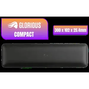 Glorious Stealth Edition Padded Mechanical Keyboard Wrist Rest - Compact / Size: 300 x 102 x 25.4mm / Smooth Cloth Surface / Reinforced With Dual Locked / Anti-slip Rubber Base / GWR-75-STEALTH