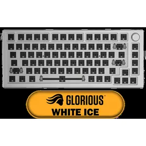 Glorious GMMK Pro Gasket-mounted 75% layout Gaming Keyboard - White Ice / Gasket Mounted Plate Design / Aesthetic High-Profile Frame / 16.8 million color RGB Lighting / Fully Programmable Knob / Controls Volume & Media by Default / GLO-GMMK-P75-RGB-W