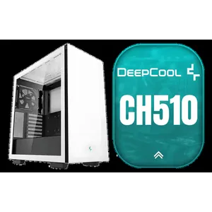 Deepcool CH510 Mid-Tower ATX Computer Case/ Gaming Cabinet - White | Support - Mini-ITX / Micro-ATX / ATX / E-ATX | Pre-Installed 1 x 120mm Rear Fan / CH510 WH