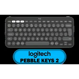 Logitech Pebble Keys 2 K380s - Tonal Graphite / Comfy and quiet keys / Slim and lightweight / Minimalist design / Customizable Fn shortcut keys / Pair up to 3 devices / 920-011851