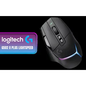 Logitech G502 X PLUS LIGHTSPEED Wireless RGB Gaming Mouse - Black / LIGHTFORCE Hybrid Switches / LIGHTSYNC RGB / HERO 25K Gaming Sensor / Compatible with PC / macOS/Windows / 910-006163