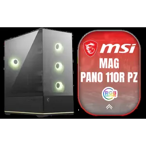 MSI MAG PANO 110R PZ Gaming Case / 270° Panoramic View / 4x 120mm ARGB Fans Pre-Installed / Supports up to 360mm Radiators / Supports up to ATX Motherboards / Supports Back Connect Motherboards (Project Zero, BTF)