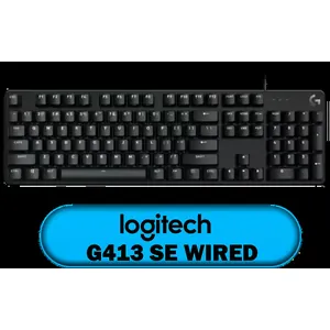 Logitech G413 SE Mechanical Gaming Keyboard - Black / Tactile Mechanical Switches / Key Rollover / Anti-Ghosting / PBT Keycaps / LED Lighting / Built To Last