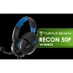 TURTLE BEACH Recon 50P Wired Gaming Headset – Black / 40mm Speakers / High-Sensitivity Adjustable Mic / Lightweight Design / In-Line Volume & Mute Controls / 3.5mm Jack / PS5 3D Audio Ready / Multi-Platform Compatible