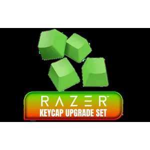 Razer PBT Keycap Upgrade Set - Green / Fits all Razer Mechanical and Optical Keyboards / Shine-resistant PBT Material / Backlight Compatible / Fits all Cross-shaped / Includes Stabilizers