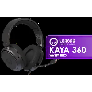 LORGAR Kaya 360 USB Gaming Headset with Microphone / 40mm Drivers / Noise-Cancelling Retractable Mic / 20–20,000Hz Frequency Range / Fabric Ear Cushions / Rotating Earcups / USB-A Connection