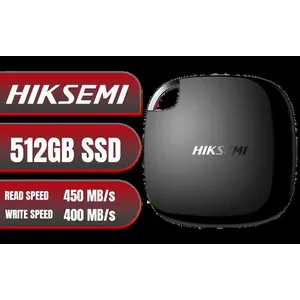 Hiksemi T100 Pocket 512GB Portable SSD / Up to 450 MB/s Read Speed / Up to 400 MB/s Write Speed / Ultra-Fast USB-C Transfers / Compact & Lightweight Design / Durable Shock-Resistant Build / Wide Multi-Device Compatibility / Silent Solid-State Operation / Low Power Consumption / Minimal Heat Output / HS-ESSD-T100-512G