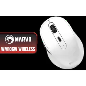 Marvo WM106W Wireless Office Mouse White / DPI from 800 to 1600 / Connection 2.4GHz or Bluetooth / Built-in 500mAh Battery