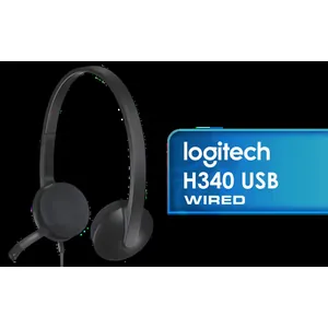 Logitech H340 USB Computer Headset - Black / Noise Canceling Mic / Digital Stereo Sound/ USB-A Connection / 981-000475