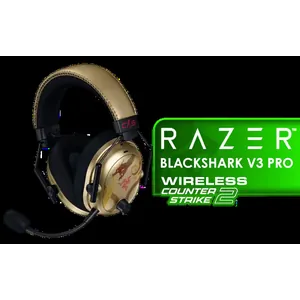 Razer BlackShark V3 Pro Wireless Gaming Headset - Counter Strike 2 / Wide 12Hz–28kHz Frequency Response / Powerful 50mm Bio-Cellulose Drivers / Dual-Layer Memory Foam Cushions / Game And Chat Balance Control / Up To 70-Hour Battery Life / PC, Console, Mobile Compatible