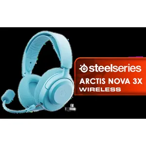 SteelSeries Arctis Nova 3X Wireless Xbox Gaming Headset - Aqua / 40mm Neodymium Drivers / 360° Spatial Audio / 38-Hour Battery Life / USB-C Dongle for Multi-Platform Use / Noise-Cancelling Mic / Xbox, PS5/PS4, PC, Switch, Mobile, Chromebook / 61691