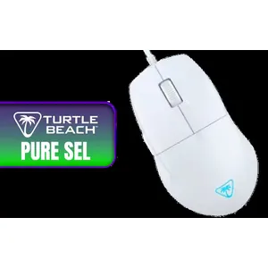 TURTLE BEACH Pure SEL Gaming Mouse - White / Ergonomic shape weighs an ultra-light 49g / 8K PixArt PAW3318 DPI Sensor / Pure PTFE glides, pre-tuned for smooth movements / Semi-translucent shell