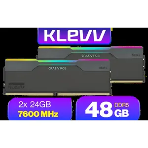 KLEVV CRAS V RGB 48GB Kit (24GB x2) 7600MHz Gaming Memory DDR5 RAM XMP 3.0/AMD EXPO High Performance Overclocking / KD5KGUD80-76B360G