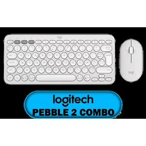 Logitech Pebble 2 Wireless Combo - Tonal White / Slim Keyboard / Multi-device Bluetooth / Keyboard and mouse / Customizable keys and button / Up to 10m / 920-012240