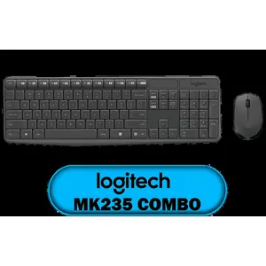 Logitech MK235 Wireless Keyboard And Mouse Combo / Familiar Keyborad Layout / Long Battery Life / Built To Last / Reliable Wireless