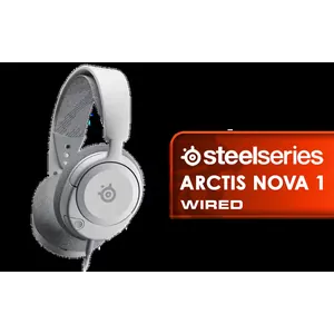SteelSeries Arctis Nova 1 Multi-System Gaming Headset / Hi-Fi Drivers / 360° Spatial Audio / Comfort Design / Durable / Ultra Lightweight / Noise-Cancelling Mic / PC, PS5/PS4, Switch, Xbox - White / 61607