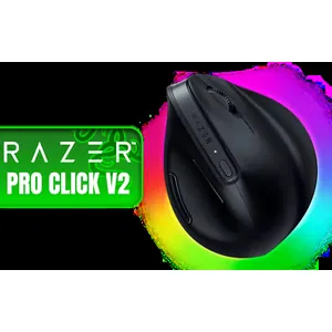 Razer Pro Click V2 Vertical Edition Wireless Mouse / Vertical 6-Button Ergonomic Design with Base Support / AI Prompt Master / Up to 6 Months of Battery Life / RZ01-05250100-R3G1