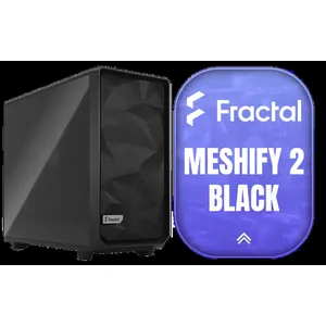 Fractal Design Meshify 2 Black ATX Flexible Light Tinted Tempered Glass Window Mid Tower Computer Case / 3 x Pre-Installed Fans Included / FD-C-MES2A-03