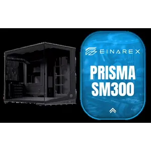 EINAREX Prisma SM300 Core M-ATX Mini-Tower Case - Black / Supports Micro-ATX and Mini-ITX Motherboards / Sliding Tempered Glass Panel / Up to 415mm GPU Clearance / Supports Up to 360mm Liquid Coolers / Supports Up to 160mm CPU Coolers / Dual-Chamber Layout / No Fans Included