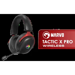MARVO HG9076W Tactic X Pro TRI-MODE WIRELESS GAMING HEADSET / Wired +2.4G+ Bluetooth Tri-mode Gaming Headset / Charger Port: Type-C TO USB / Low latency Delay 28ms / HG9076W