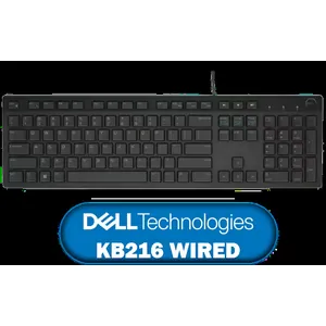 Dell KB216 Wired Keyboard / Home-Friendly Keyboard / Efficient Typing Experience / Durable Flexible Build / Multimedia Shortcut Keys / Comfortable Everyday Use