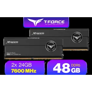 Teamgroup T-Force XTREEM 48GB DDR5 Desktop Memory - Black / 48GB (2x24GB) / 7600MHz / CL36 / FFXD548G7600HC36EDC01