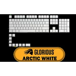 Glorious GPBT 114-Keys Premium PBT Mechanical Keyboard Keycaps - Arctic White / Compatible with GMMK PRO & GMMK 2 / Fits Most Full-size/TKL Compact Keyboards / Non-Transparent Keycaps / US Layout / *Keyboard not Included* / GLO-KC-GPBT-W