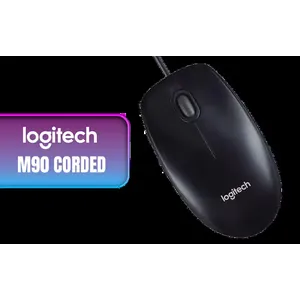 Logitech M90 Corded Mouse - Grey / Ambidextrous Design / Plug And Play / 1000 DPI / 910-001793