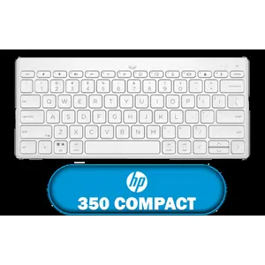HP 350 Multi-Device Compact Wireless Keyboard - White / Travel-Ready Compact Design / Multi-Device Bluetooth 5.2 / Smart Key Shortcuts / 692T0AA