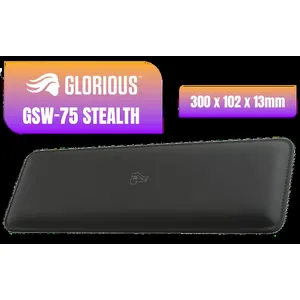Glorious Gaming Wrist Pad/Rest - Compact - Stealth Edition - Mechanical Keyboards, Stitched Edges, Ergonomic | 12x4 inches | 0.7in/17mm Thick (GSW-75-STEALTH)