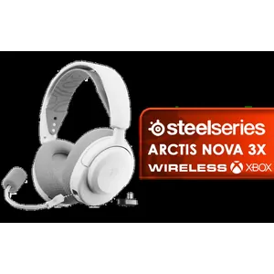 SteelSeries Arctis Nova 3X Wireless Xbox Gaming Headset - White / 40mm Neodymium Drivers / 360° Spatial Audio / 38-Hour Battery Life / USB-C Dongle for Multi-Platform Use / Noise-Cancelling Mic / Xbox, PS5, PS4, PC, Switch, Mobile, Chromebook / 61690