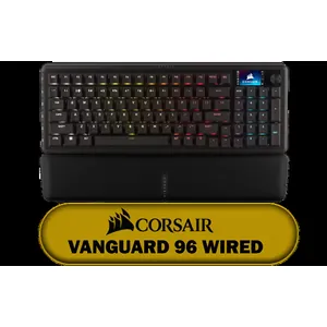 CORSAIR VANGUARD 96 Wired Mechanical Gaming Keyboard - Black / 96% Compact Layout / CORSAIR MLX Fusion Mechanical Switches / 8000Hz Hyper-Polling Rate / Integrated Customizable LCD Display / Elgato Stream Deck Integration / FlashTap SOCD Technology / Magnetic Detachable Wrist Rest with Memory Foam / USB Wired Connectivity