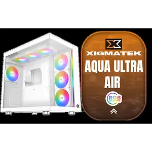 Xigmatek Aqua Ultra Air Mid Tower Gaming Case - White / Supports Motherboards up to E-ATX / 430mm VGA Support / 7 x Pre-Installed ARGB Fans Included / EN41914